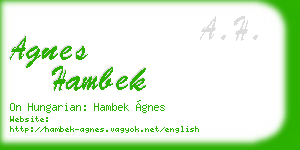 agnes hambek business card