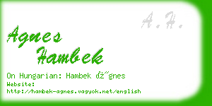 agnes hambek business card